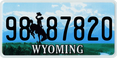 WY license plate 9887820