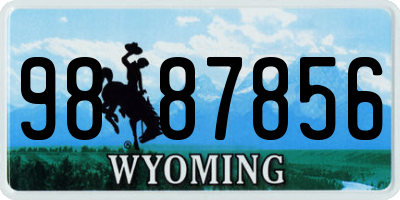 WY license plate 9887856