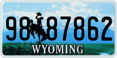 WY license plate 9887862
