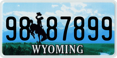WY license plate 9887899