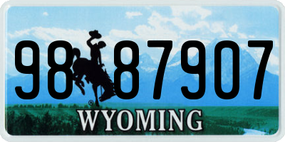 WY license plate 9887907