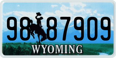 WY license plate 9887909