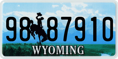 WY license plate 9887910
