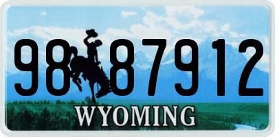 WY license plate 9887912