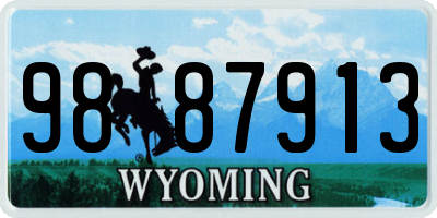 WY license plate 9887913