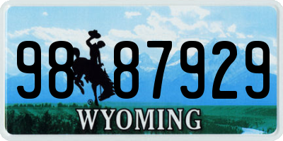 WY license plate 9887929