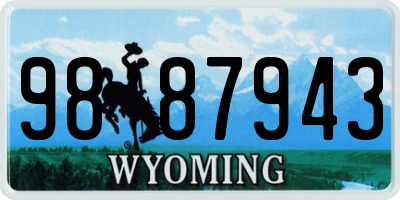 WY license plate 9887943