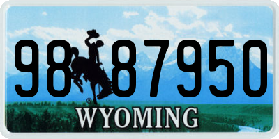 WY license plate 9887950