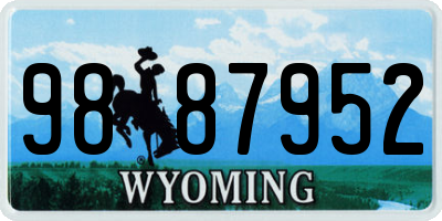 WY license plate 9887952