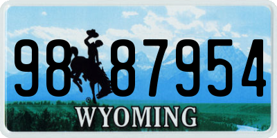 WY license plate 9887954