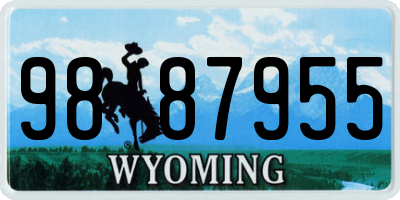 WY license plate 9887955