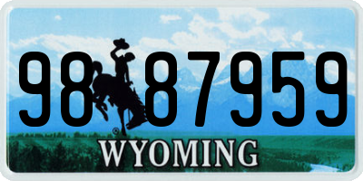 WY license plate 9887959