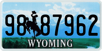 WY license plate 9887962