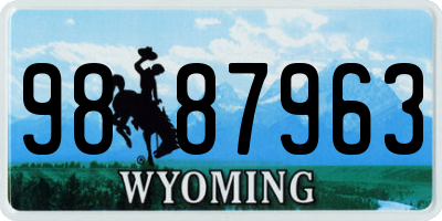 WY license plate 9887963