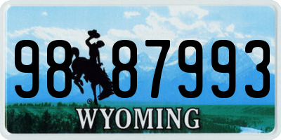 WY license plate 9887993