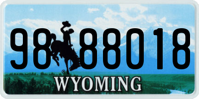 WY license plate 9888018