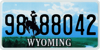WY license plate 9888042