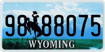 WY license plate 9888075