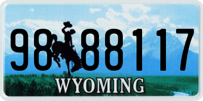 WY license plate 9888117