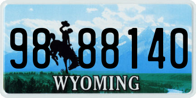 WY license plate 9888140