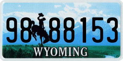 WY license plate 9888153