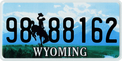 WY license plate 9888162