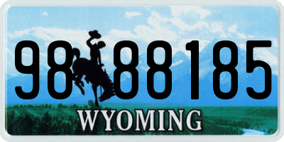 WY license plate 9888185