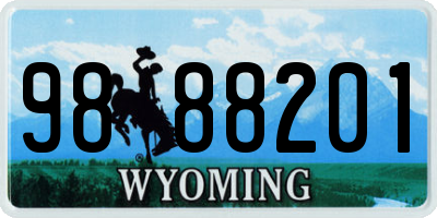WY license plate 9888201