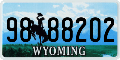 WY license plate 9888202
