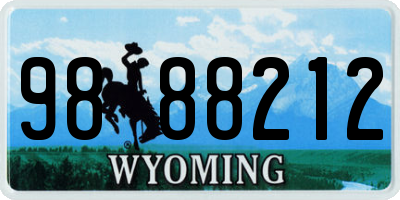 WY license plate 9888212