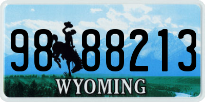 WY license plate 9888213