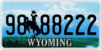 WY license plate 9888222