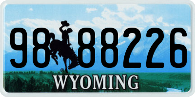 WY license plate 9888226