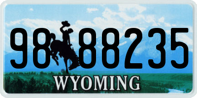 WY license plate 9888235