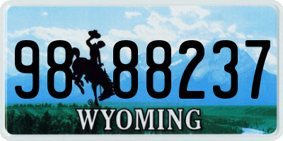 WY license plate 9888237