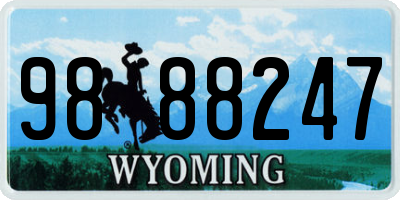 WY license plate 9888247