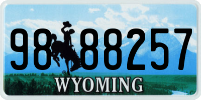 WY license plate 9888257