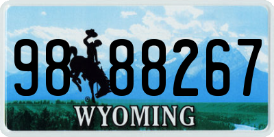 WY license plate 9888267