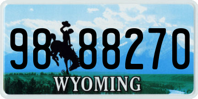 WY license plate 9888270