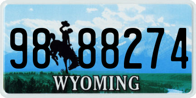 WY license plate 9888274