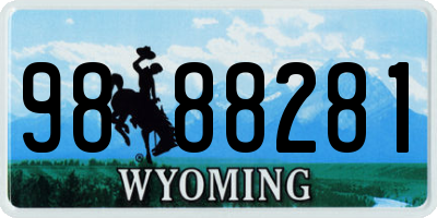 WY license plate 9888281