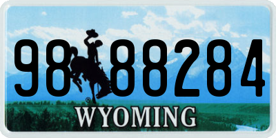 WY license plate 9888284