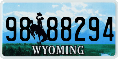 WY license plate 9888294