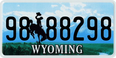 WY license plate 9888298