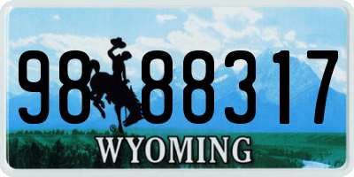 WY license plate 9888317
