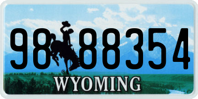 WY license plate 9888354
