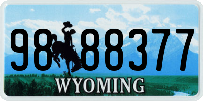 WY license plate 9888377