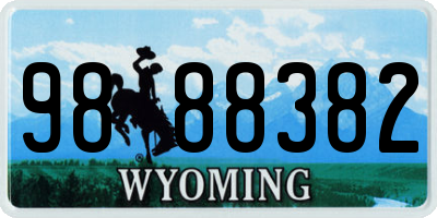 WY license plate 9888382