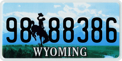 WY license plate 9888386