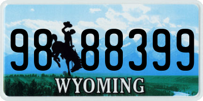 WY license plate 9888399